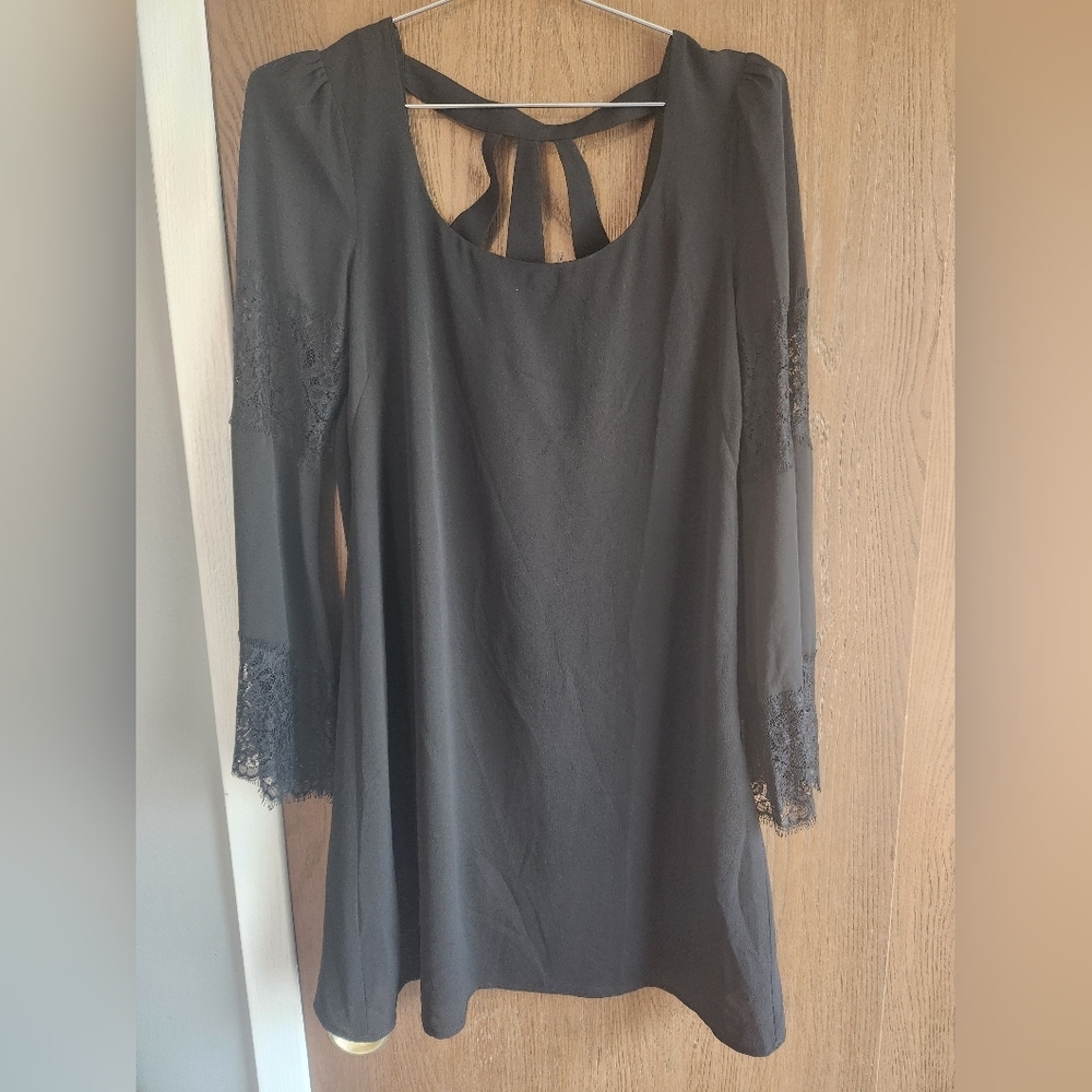 Jessica Simpson Elegant Black Long Sleeve Dress
